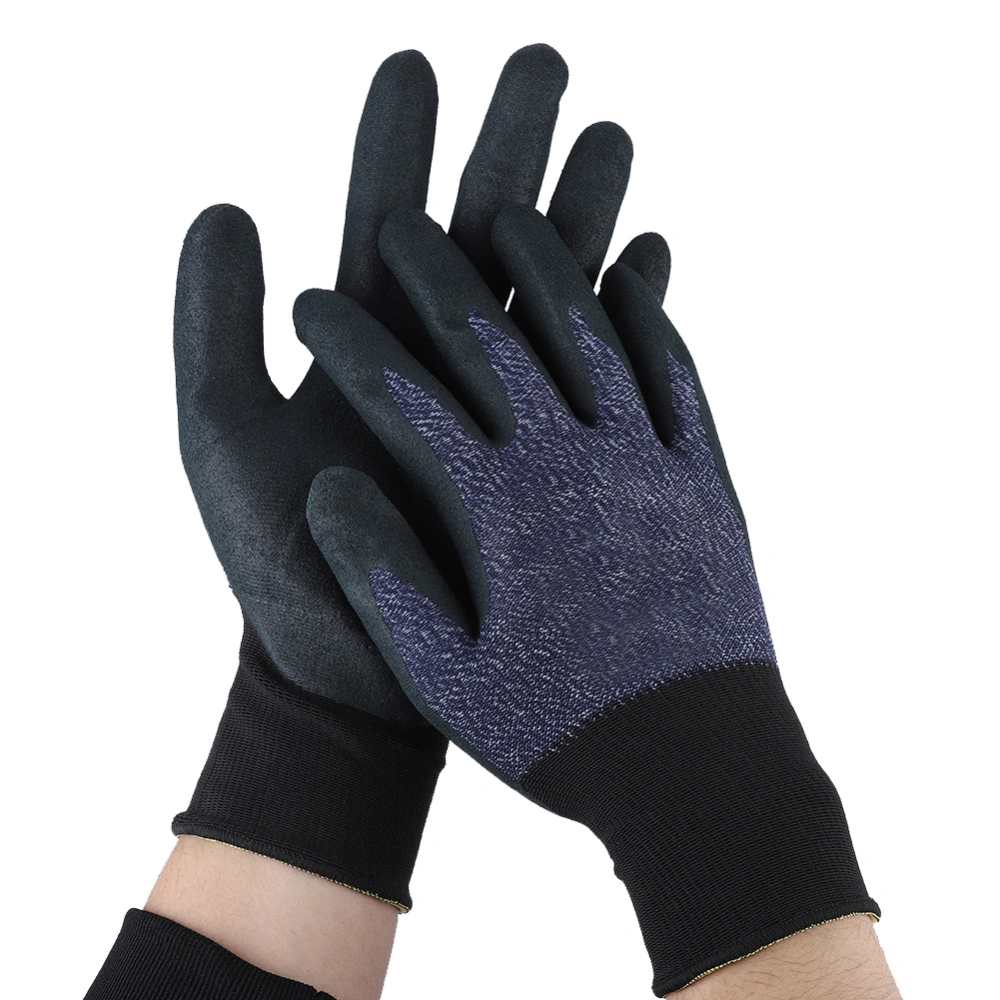 Nylon Spandex Wrapped with Foam Nitrile Coated Waterproof Working Gloves Garden M