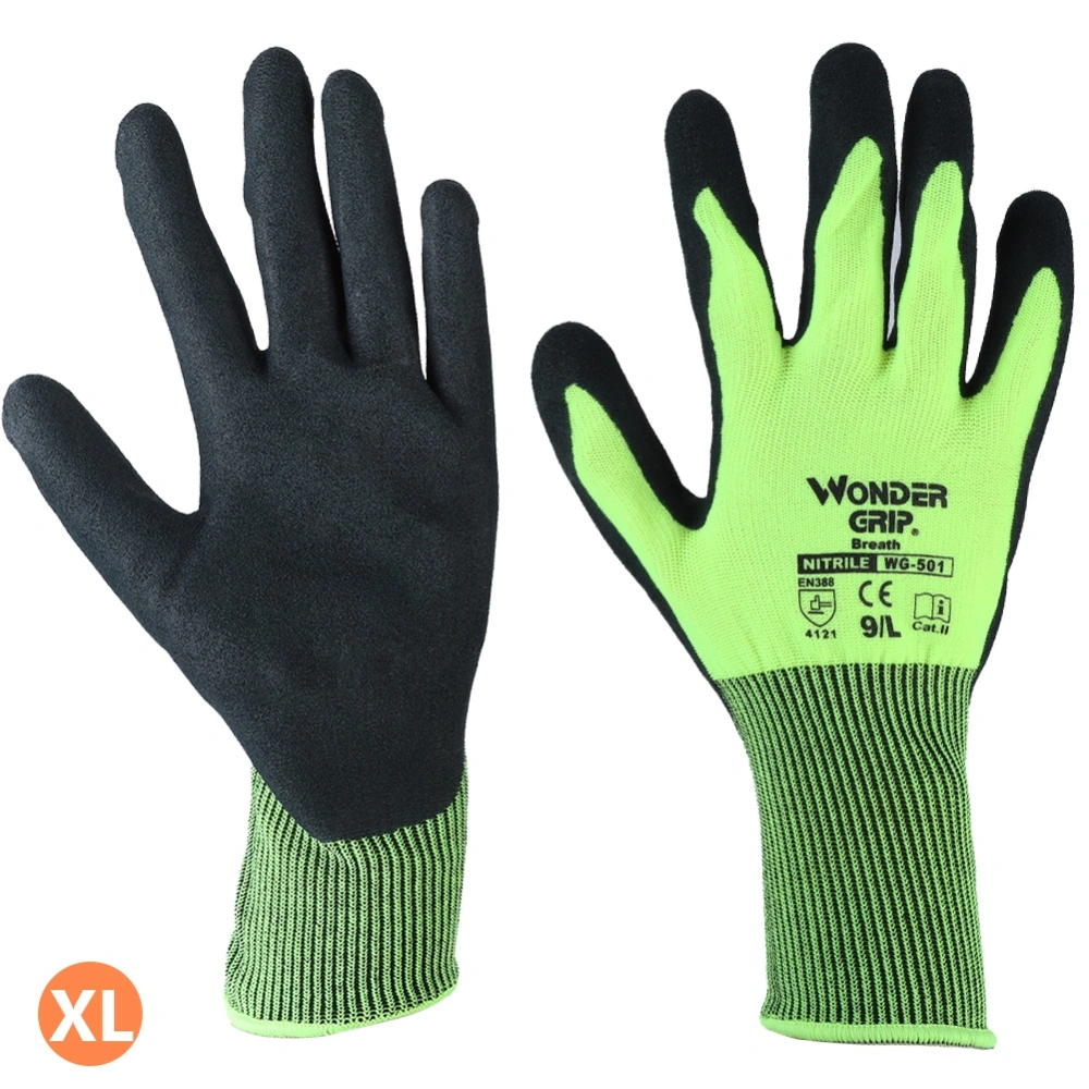 Anti skid Breathable Nitrile Coated Working Gloves Fashionable Dynamic Gloves XL