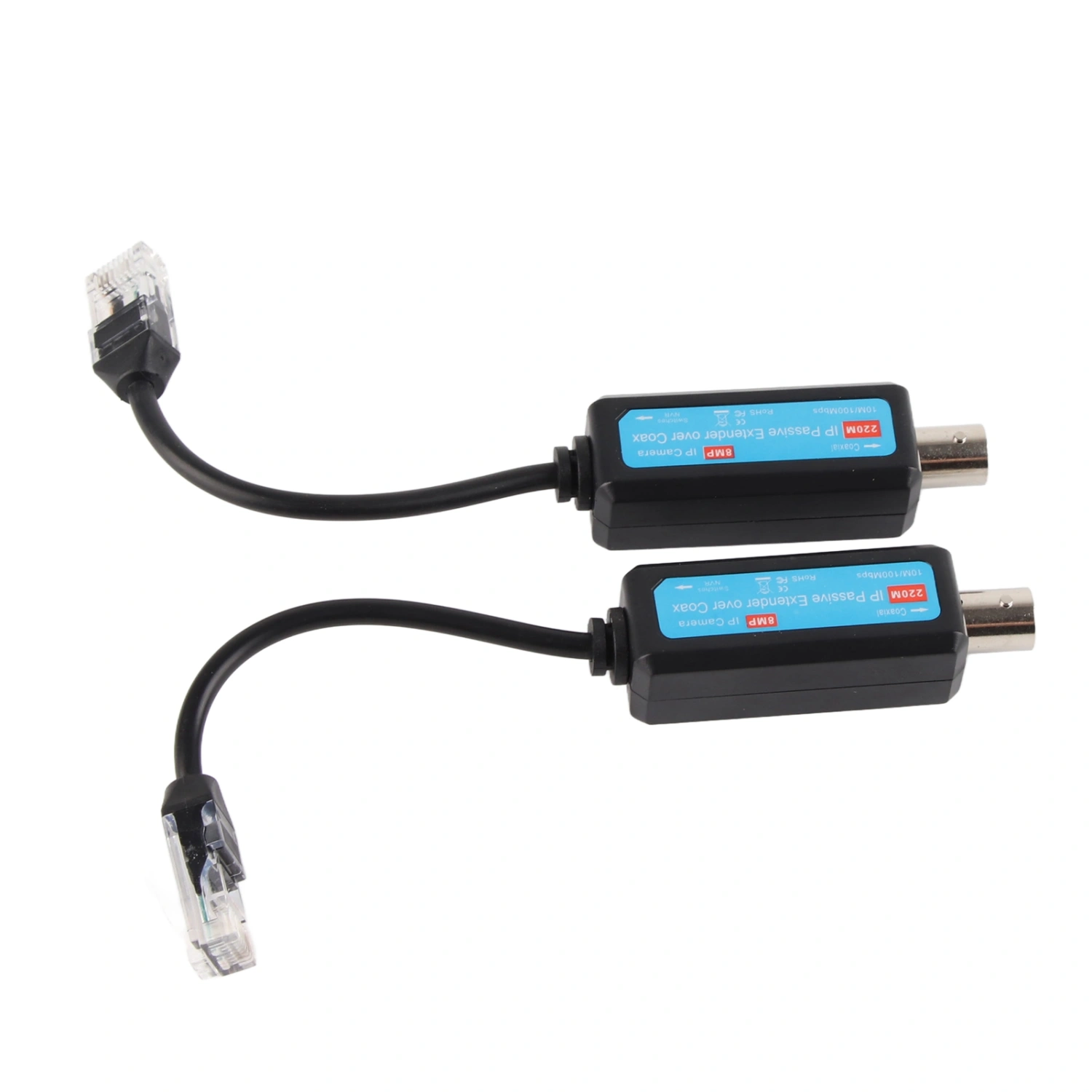 1Pair 10/100Mbps 1CH Passive IP Network Coaxial Transmitter Receiver Extender for IP NVR Camera