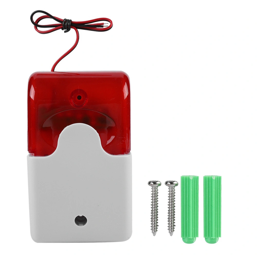 12V Wired Strobe Siren Sound Alarm Strobe Red Light Sound Siren Home Security Alarm System