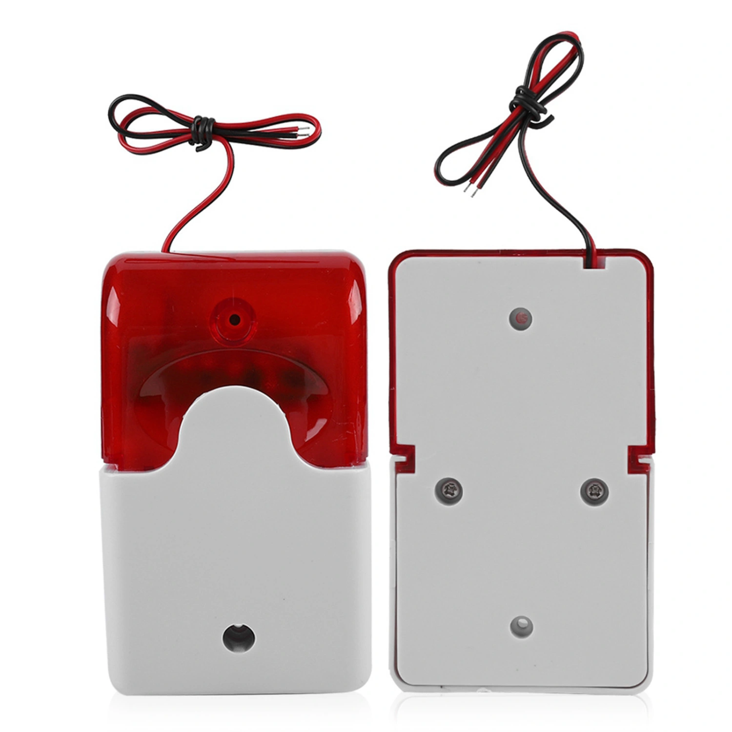 12V Wired Strobe Siren Sound Alarm Strobe Red Light Sound Siren Home Security Alarm System