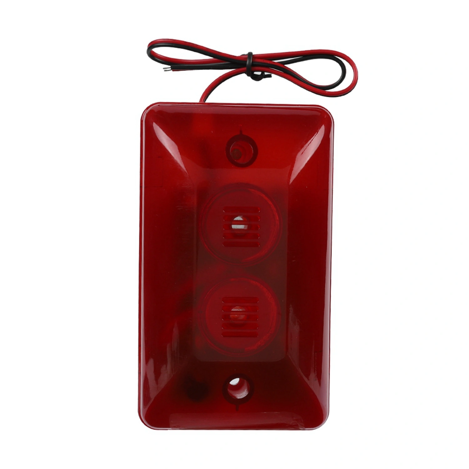 12V 15W Wired Strobe Siren Sound Alarm Strobe Flashing Red Light Sound Siren for Home Hotel