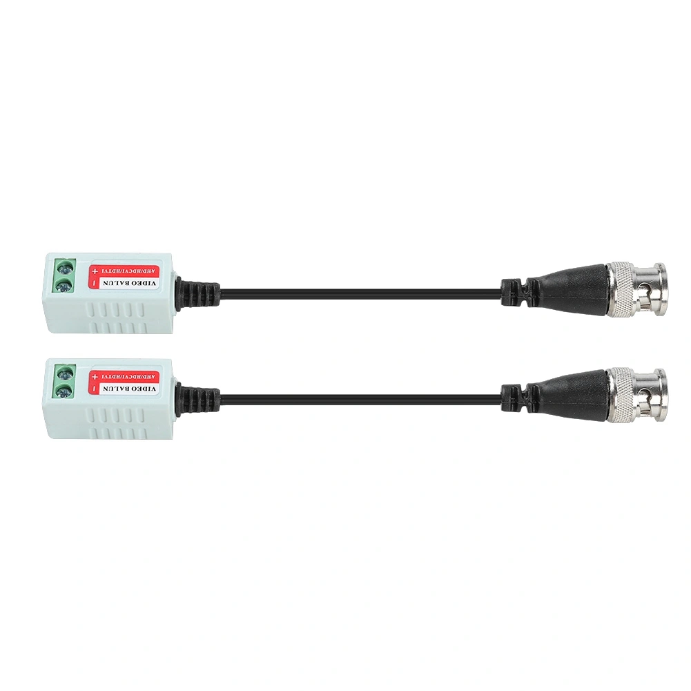 2pcs Portable HD-CVI/HDVI/AHD Passive Video Balun Transceiver Cable Twisted Transmitter for Cam