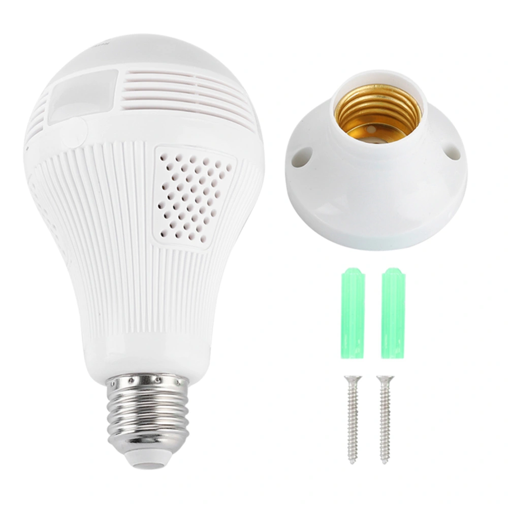 Phone WiFi Control Bulb Camera 360° Full Vision InfraRed 1080P White Light 128GB Memory Card Lamp Camera 100240V