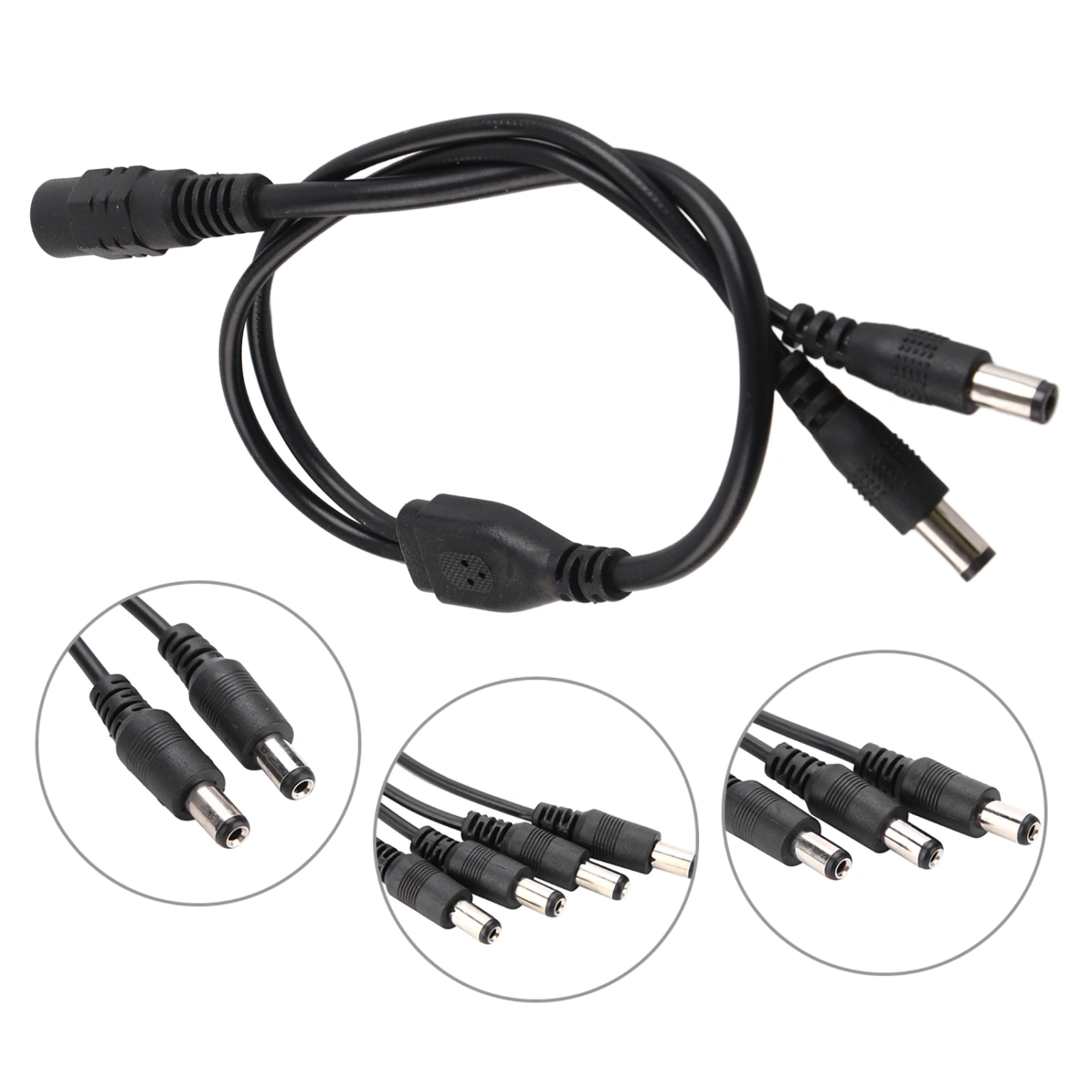 5.5x2.1mm Power Cord Splitter Adapter Cable Extension for CCTV Camera 1 Female to 2 Male