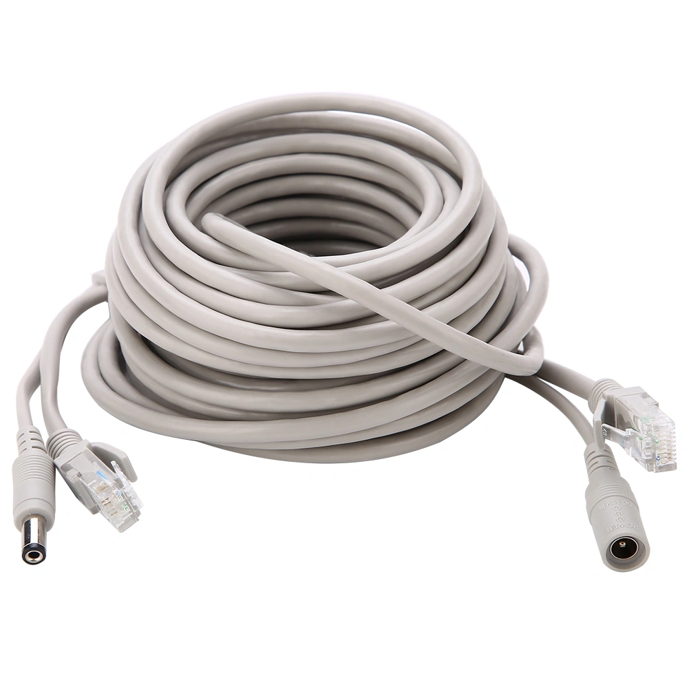 5M/10M/15M/20M RJ45+DC Ethernet CCTV Cable for IP Cameras NVR System 10Mbps100Mbps (15M)
