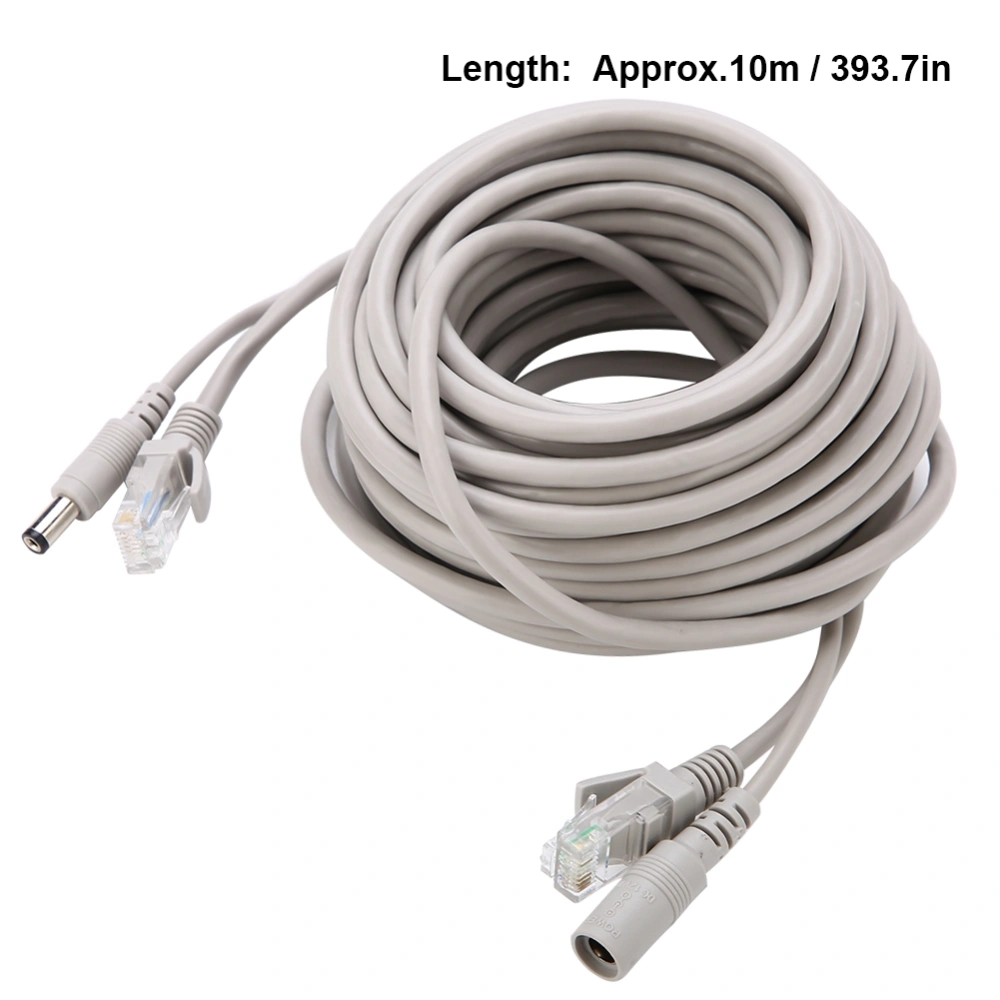 5M/10M/15M/20M RJ45+DC Ethernet CCTV Cable for IP Cameras NVR System 10Mbps100Mbps (10M)