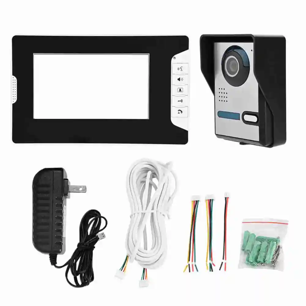 Video Door Doorbell Intercom Kit Night Vision Rainproof Smart Doorbell Kit (US Plug)