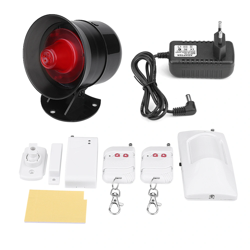 110dB Loud Wireless Home Burglar Security Strobe Alarm Siren System PIR Detector Door Sensor EU