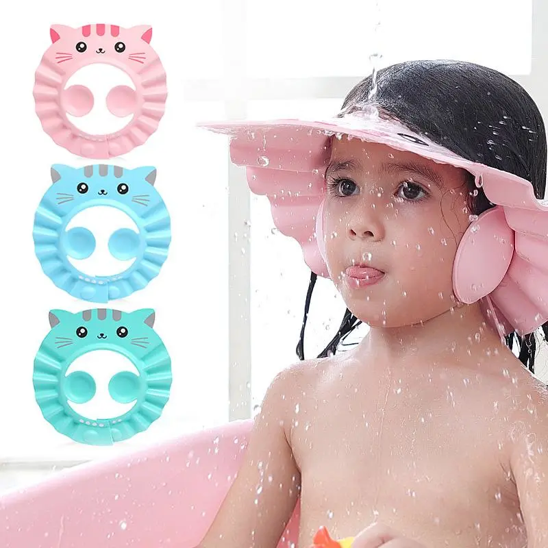 Baby Shower Cap Adjustable Hair Wash for Newborn Infant Ear Protection Safe Children Kids Shampoo Shield Bath Head Cover