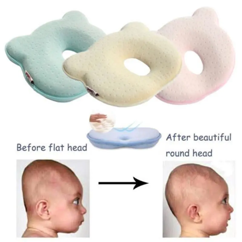 Soft Infant Baby Pillow Prevent Flat Head Memory Foam Cushion Sleeping Support