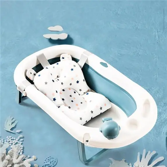 Baby Shower Bath Mat Non Slip Bath Seat Newborn Support Mat Safety Support Bath Holder Soft Folding Cushion