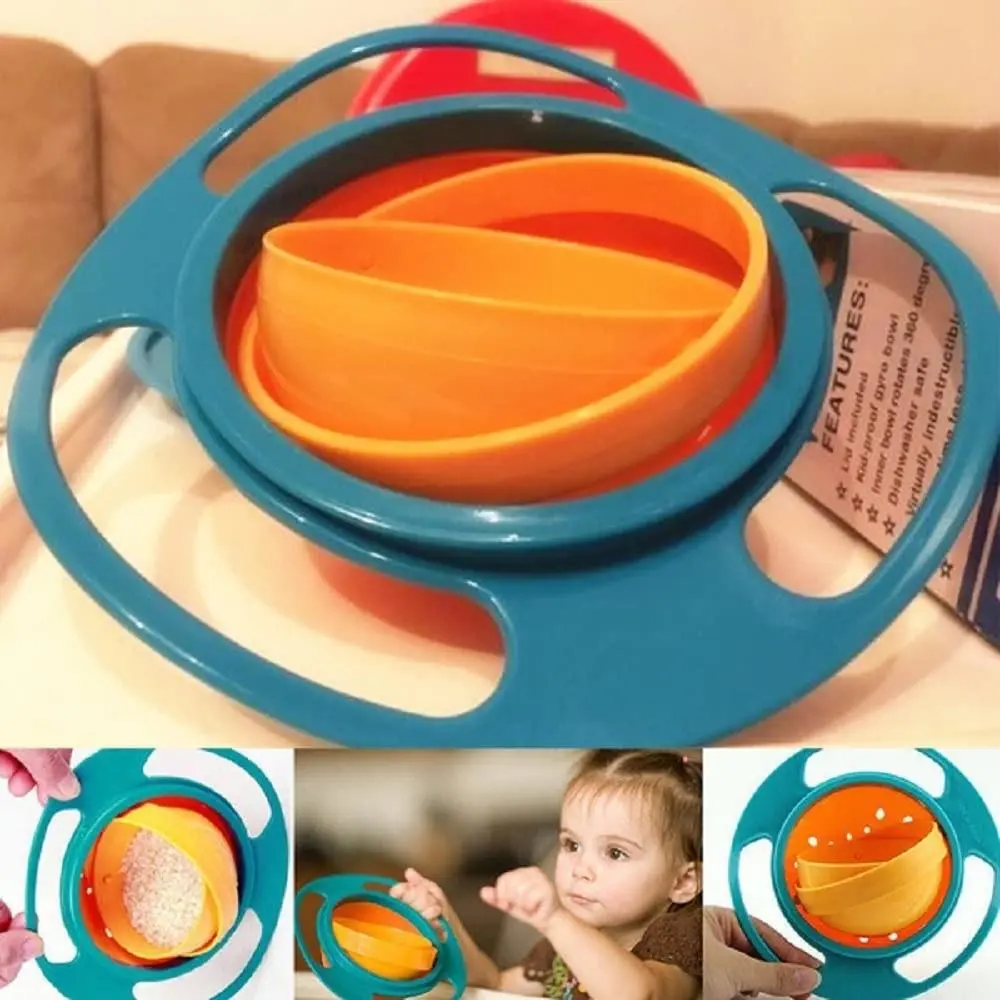 (H0826)Children's Bowl, 360 Degree Rotation, Balance Bowl, UFO Bowl, Baby Bowl