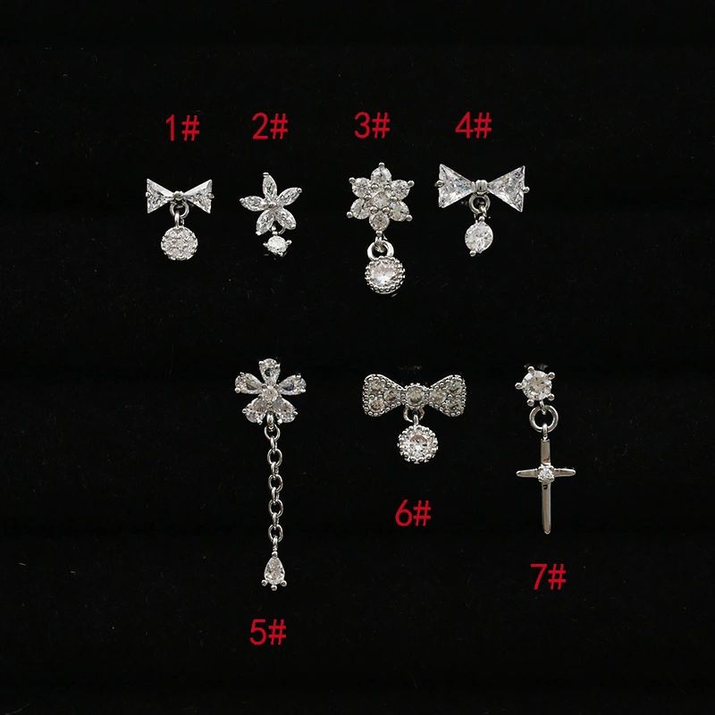 Flower Zircon Drop Earrings Engagement Earrings Women Earrings Diamond Star Engagement Earrings