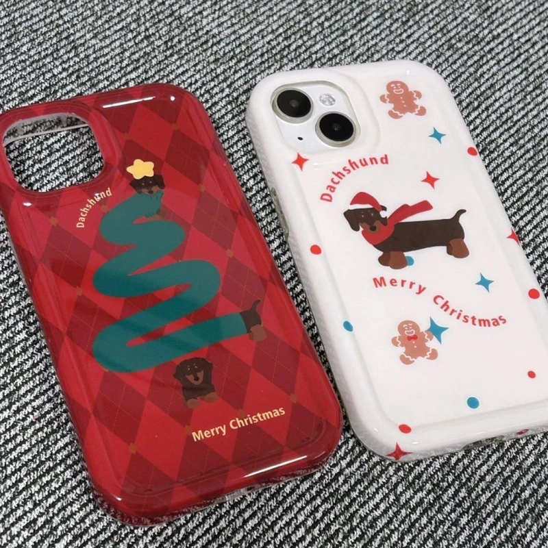 Christmas Phone Case Sausage Dog Air Cushion Cute Xs Drop-resistant Soft