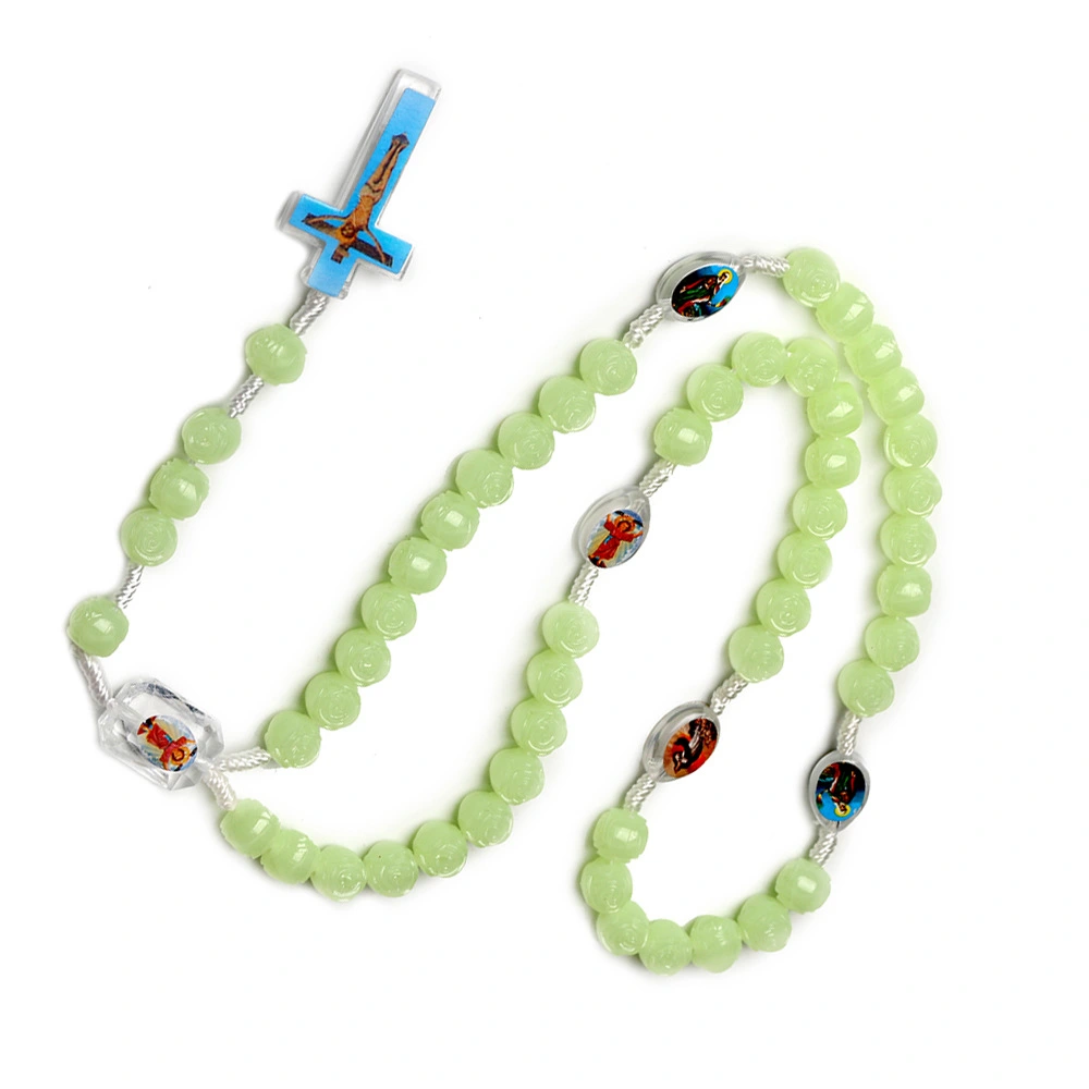 10mm Luminous Cross Rosary Necklace