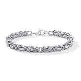 Stainless Steel Square Byzantine Bracelet Gold