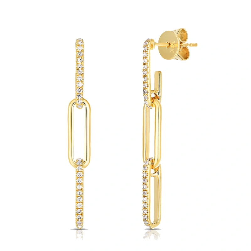 Long European And American Micro Inlaid Zircon Tassel Eardrops