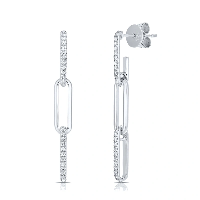 Long European And American Micro Inlaid Zircon Tassel Eardrops