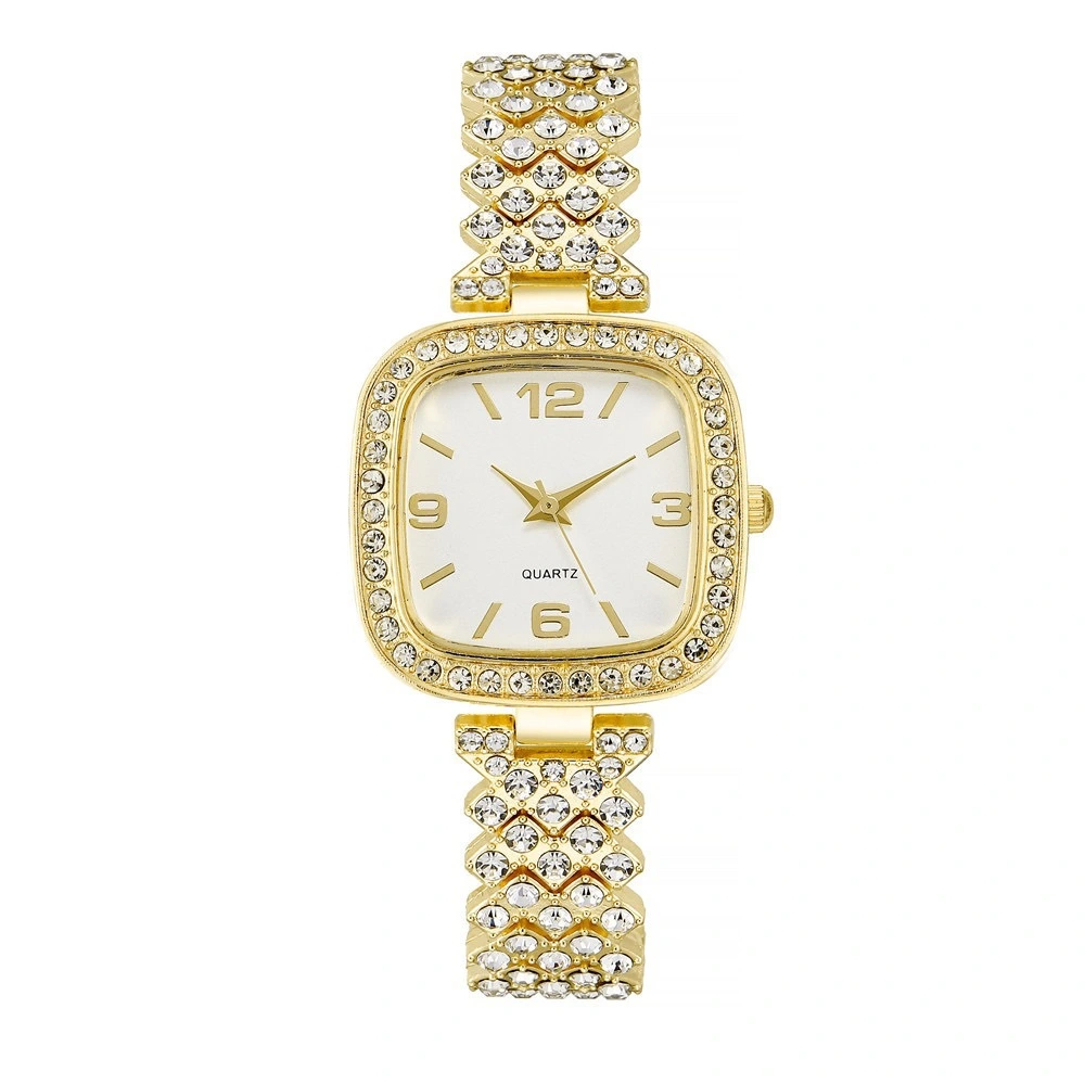 Small Square Watch Full Diamond Women's Bracelet Gift Box