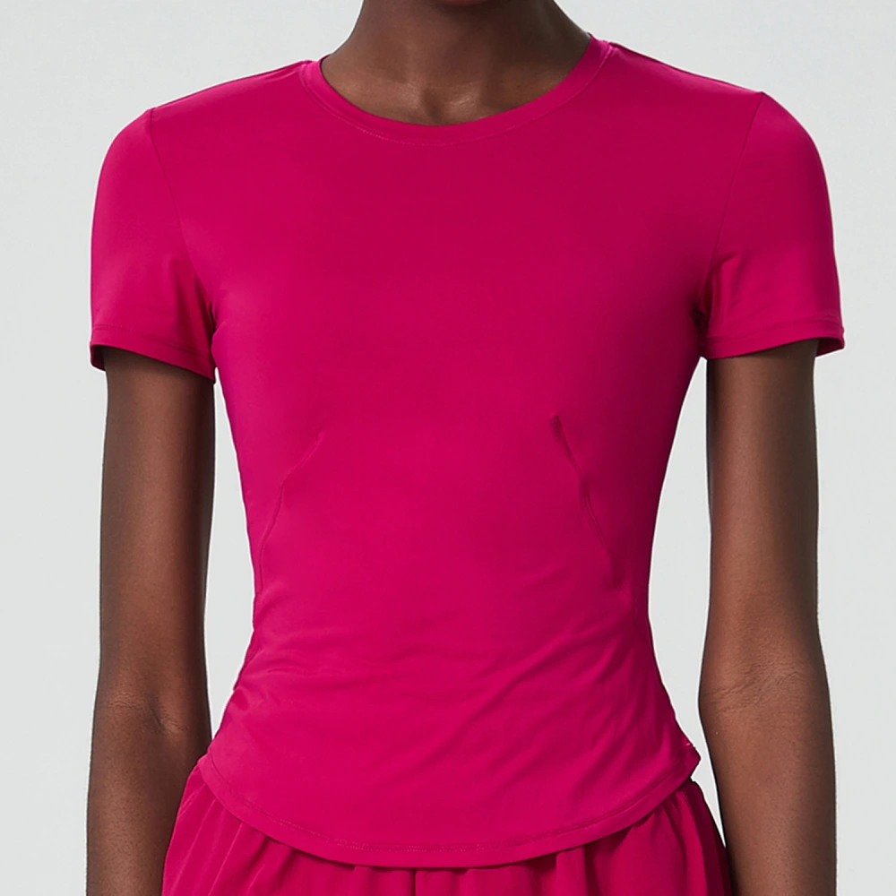 Small Waist Short Sleeve Yoga Suit Top