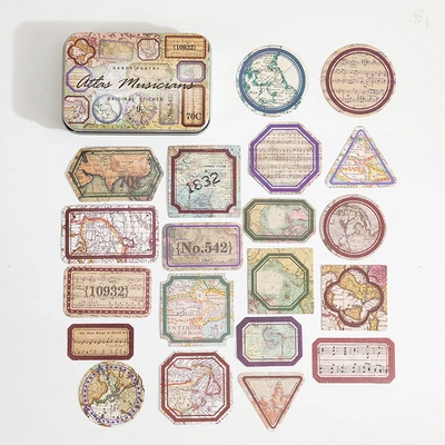 Tag Box Series Retro Hand Account Decorative Stickers