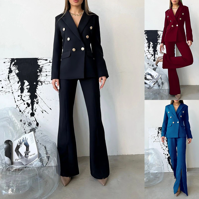 Women's Niche Design Zipper Bell-bottom Pants Small Suit Business Suit