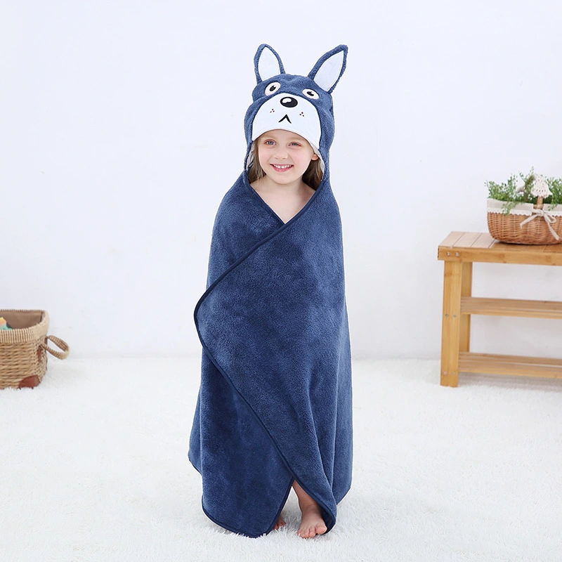 Coral Fleece Animal Cloak Absorbent Soft Bath Towel For Children