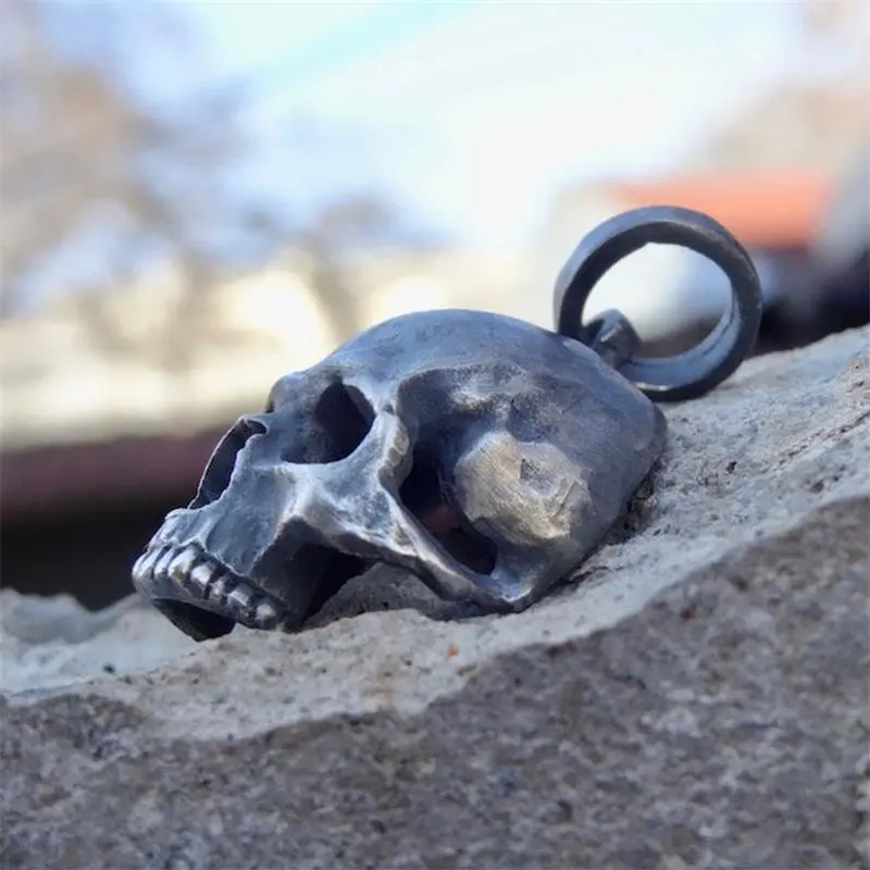 Vintage Gothic Wings Skull Skull Pendant
