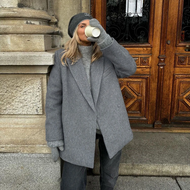 Women's Thick Suit Woolen Coat