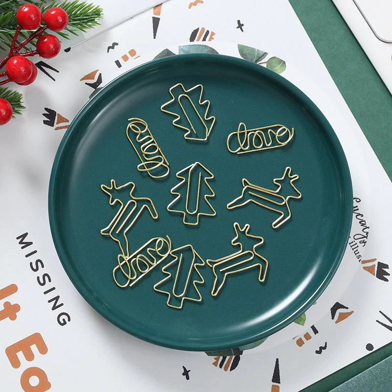 Creative Strange Shape Clip Christmas Elk Christmas Tree Paper Clip