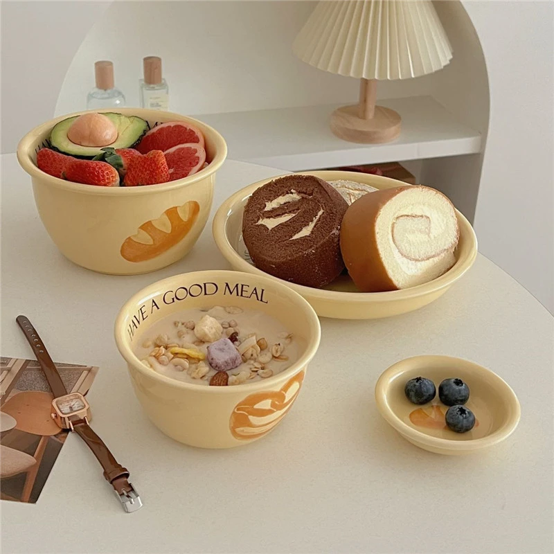 Original Korean Style Bread Toast Tableware Set Household