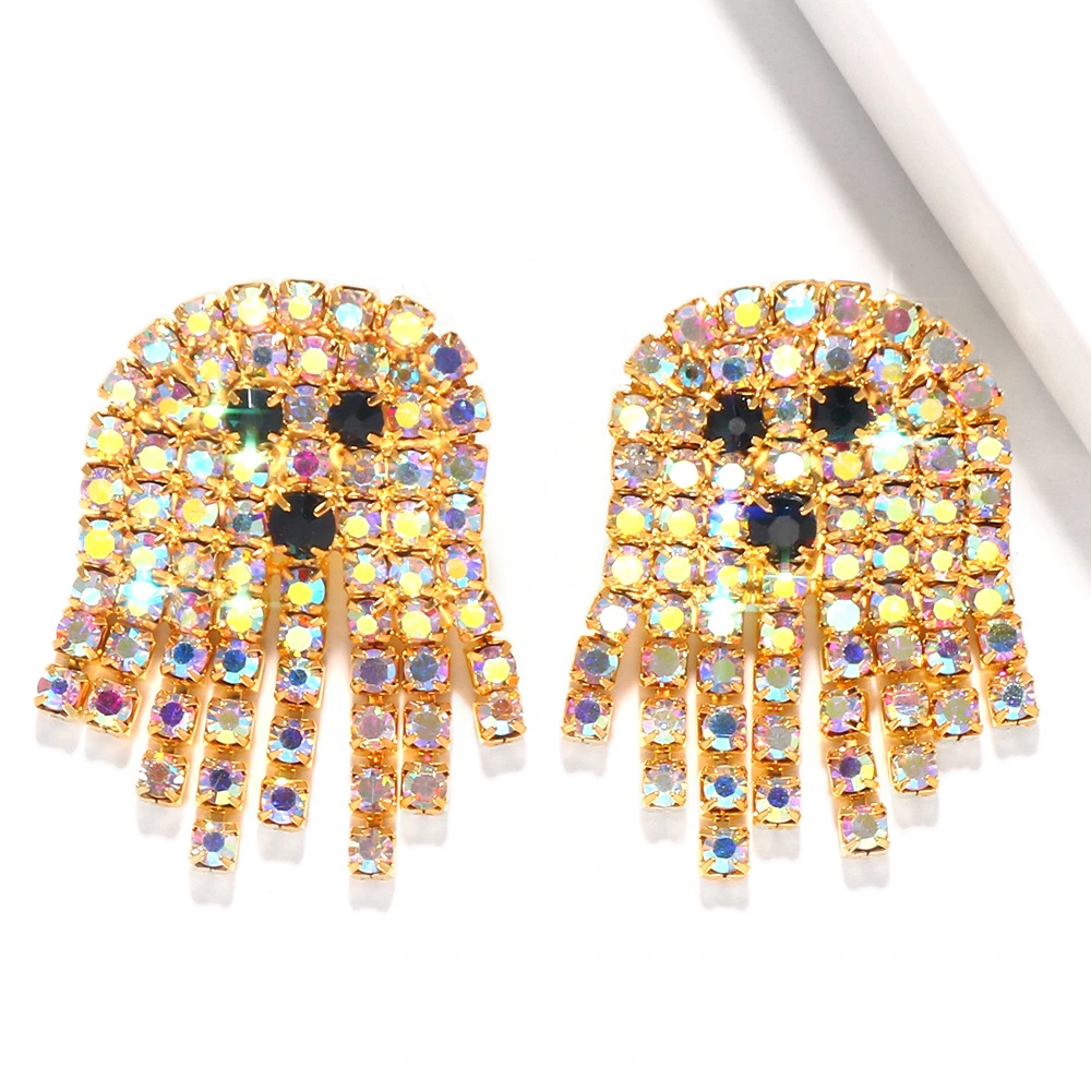 Colorful Crystals Ghost Earrings