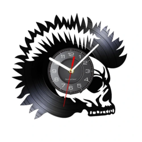 Skull Creative Vintage Ornament Record Vinyl Wall Clock