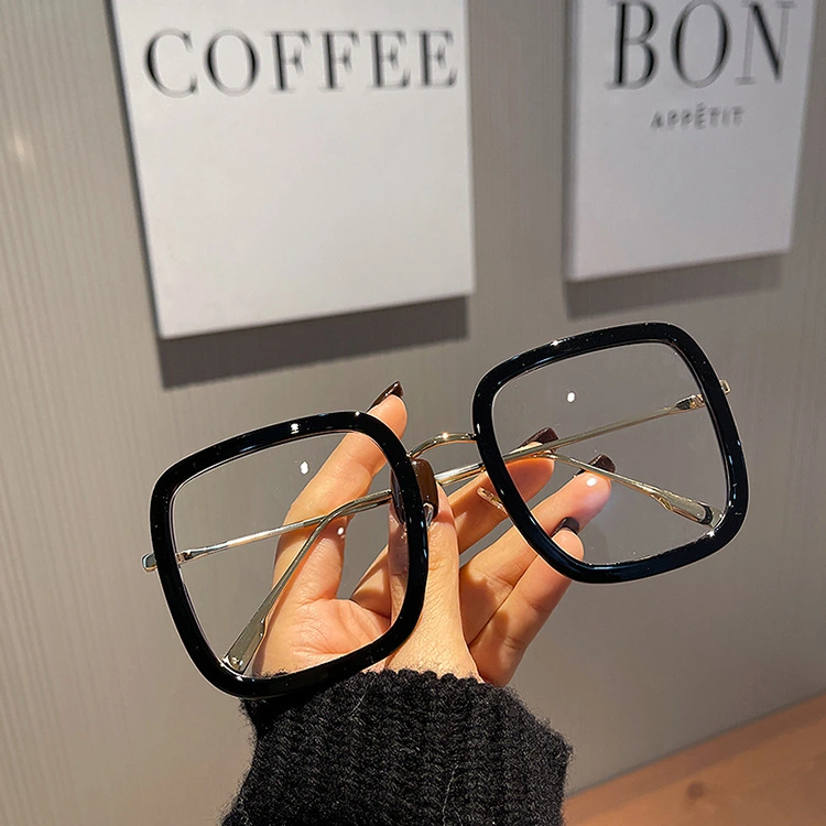 Square Anti Blue-ray Glasses Frame Women's Fashion Plain Glasses