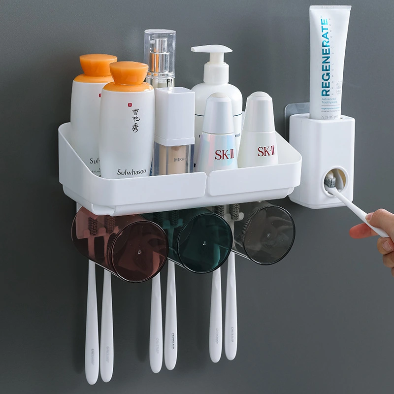 Punch-free Bathroom Wall-mounted Gargle Cup Storage Box