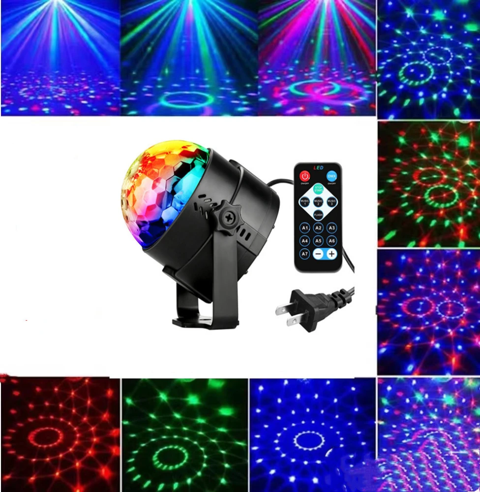 Remote Control LED Magic Ball Mini Crystal Seven-color Ambience Light