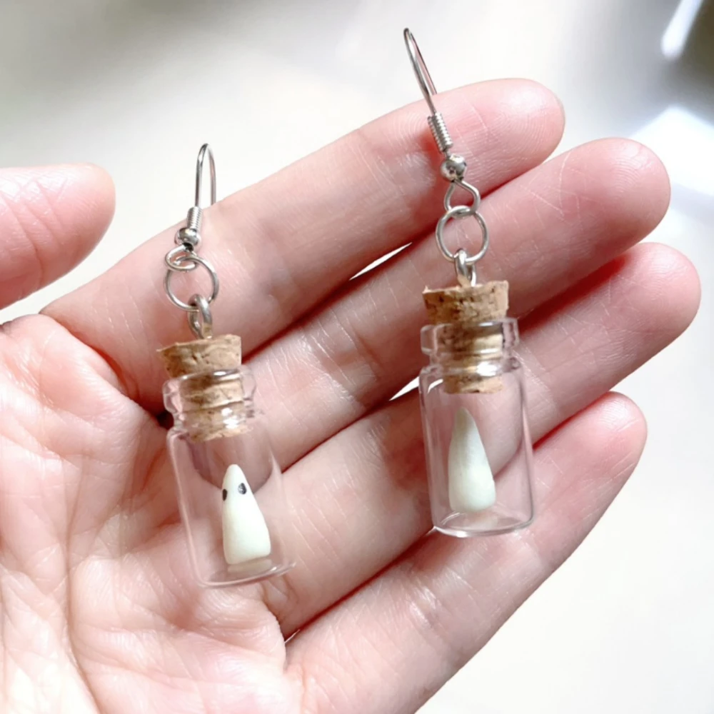 Luminous Devil Drift Bottle Glowing Horror Personalized Earrings European And American Festival Ins