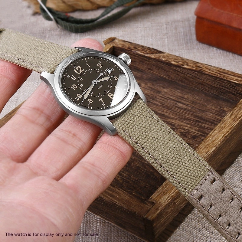 Sports Canvas Cowhide Watch Strap