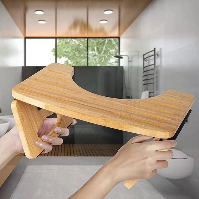 Bamboo Seat Foldable Toilet Pedal For Children Pregnant Women And The Elderly