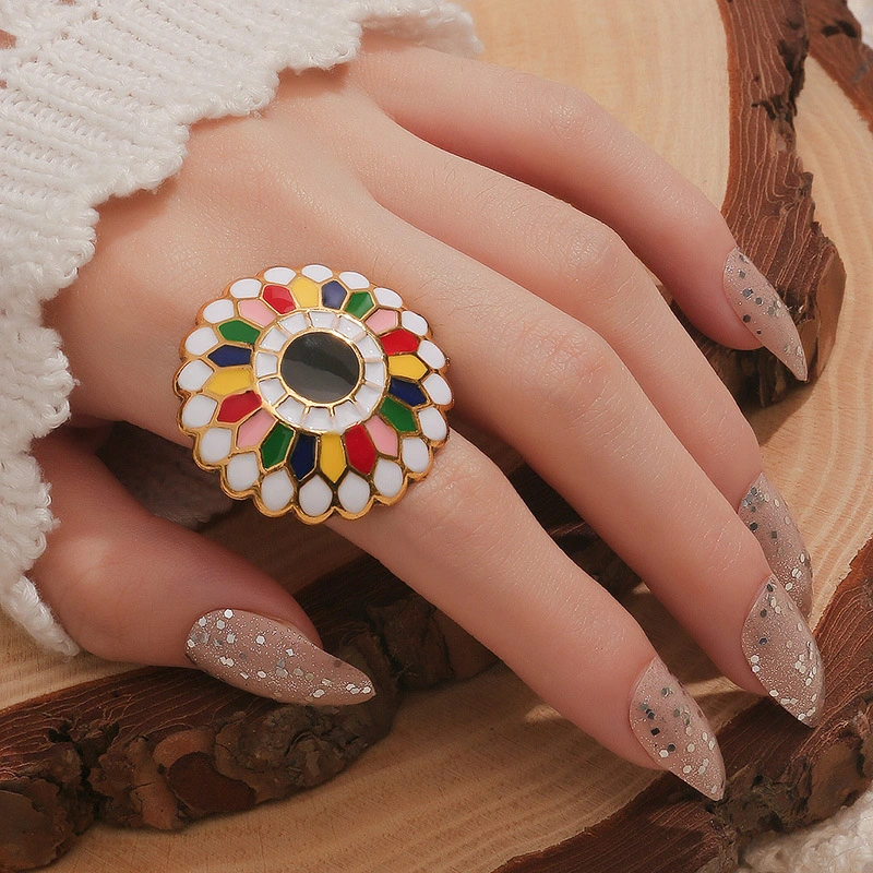 Fashion Retro Exaggerated Color Ring