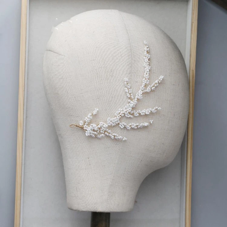 White Flower Hair Comb Bridal Headwear