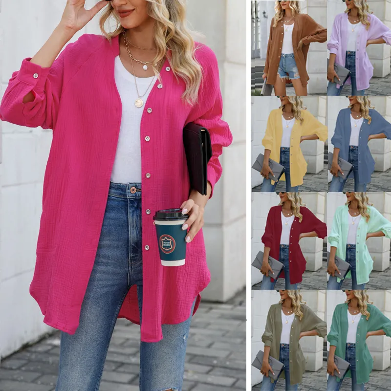 Women's Fashion Casual V-neck Long-sleeve Dress
