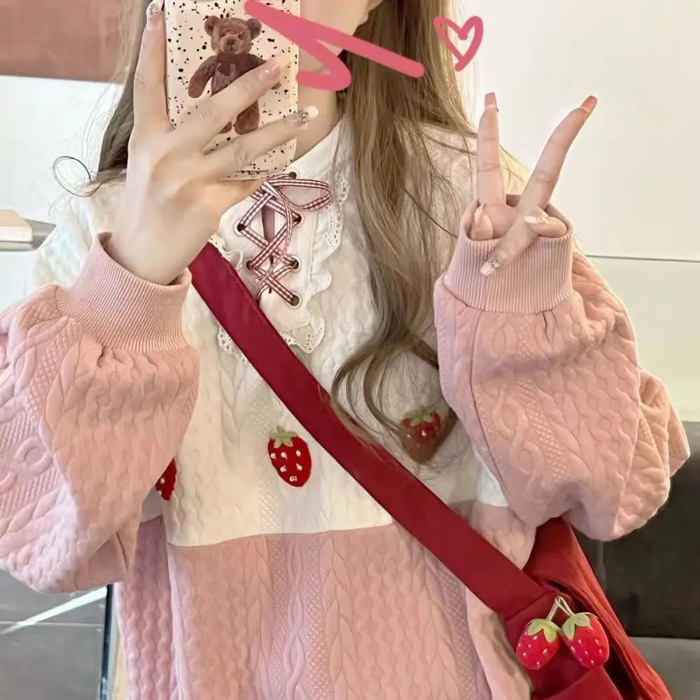 Patchwork Sweater Loose All-matching Top