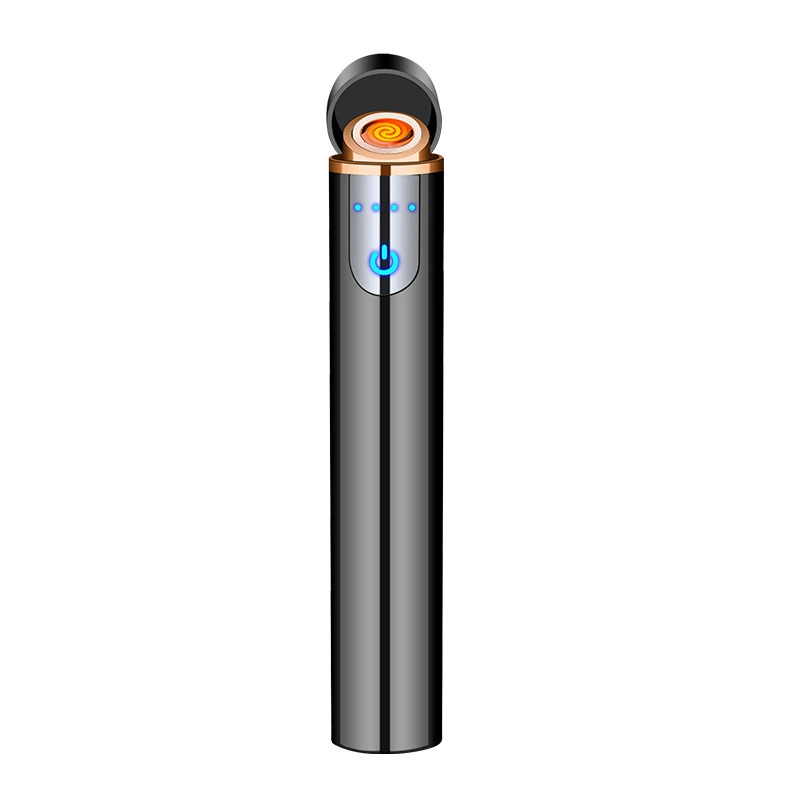USB charging lighter Mini portable windproof touch screen cigarette lighter