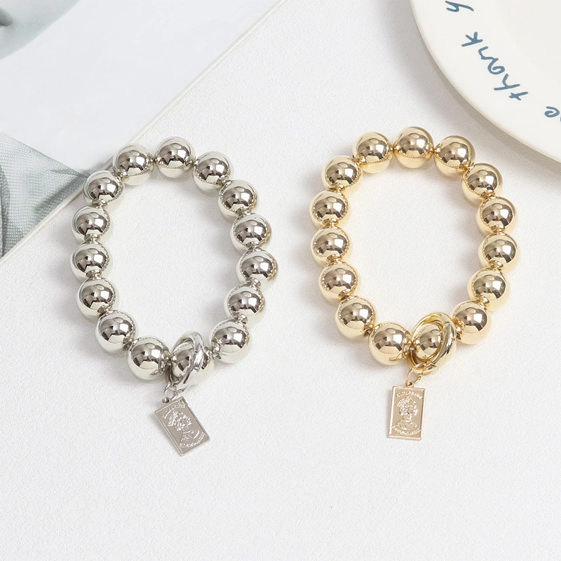 Wrist Beaded Pendant Electroplated Round Bead Phone Case Accessories