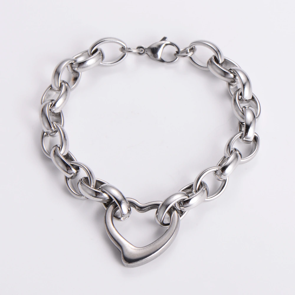 Stainless Steel Peach Heart Bracelet