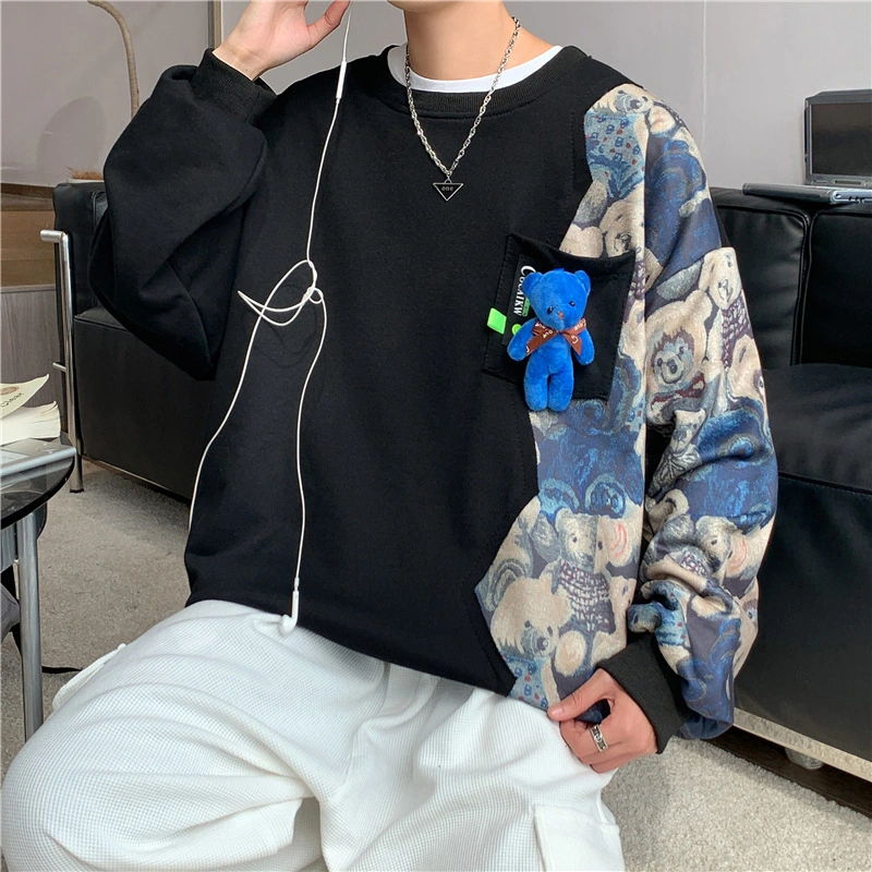 Men's Trendy Design Sense Of Bear Stitching Sweater