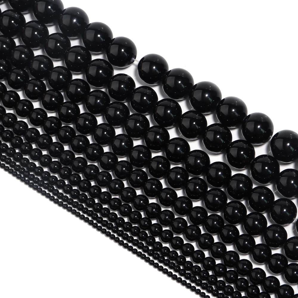 New Black Agate Round Beads