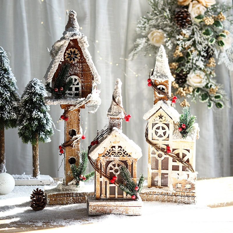 Christmas Decorative Log Cottage Creative Glow